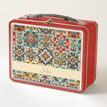 Azulejos vermelhos mexicanos vibrantes personaliza