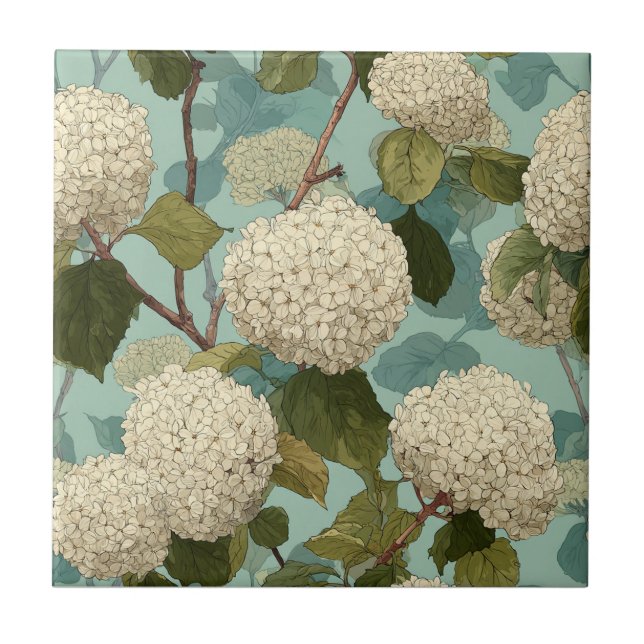Azulejos Vintage Hydrangeas Para Banheiro Moderno (Frente)