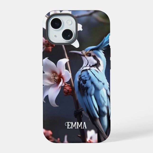 Azulinho e Flores Nome Personalizado (Verso)