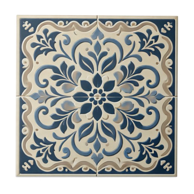 Azuljo Floral Azul Elegante - Design (Frente)