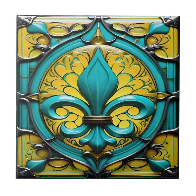 Azure Blossom Cerâmica Azulejo (Frente)