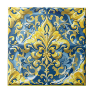Azure Dourada Damask