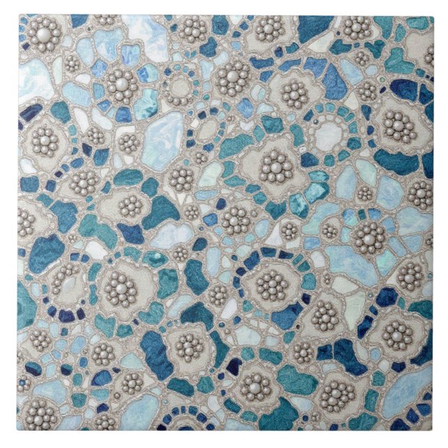 Azure Petal Harmony Cerâmica Azulejo (Frente)