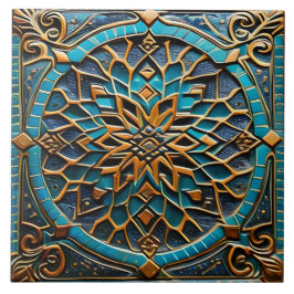 Azure tradicional e arte cerâmica laranja