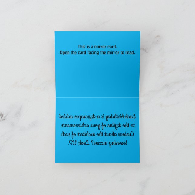 B002 - Cartão Espelho de Aniversário Skyline (Interior)