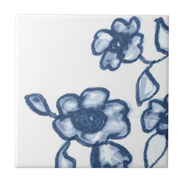 B1 - Azulejo mural da cesta de Delft - B1 (Frente)