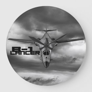 B-1 Lancer redondo (Grande) Relógio de Parede