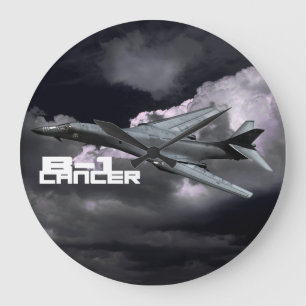 B-1 Lancer redondo (Grande) Relógio de Parede