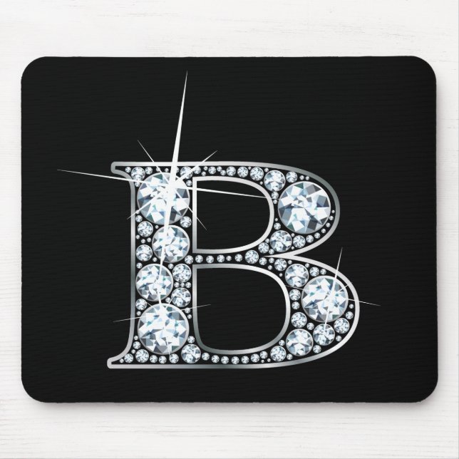 "B" Diamond Bling Mousepad (Frente)