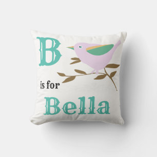 B é para Bella menina bebê  Almofada de Arremesso