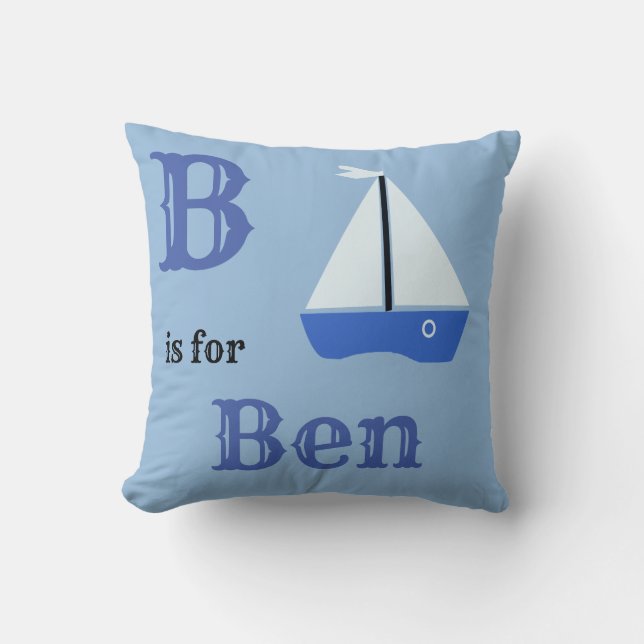 B é para Ben menino bebê Almofada (Frente)