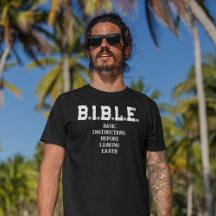 B.I.B.L.E.: Camiseta Masculina de Instruções Básic