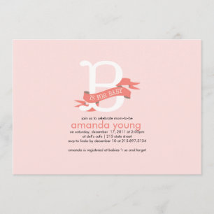 B se para o bebê - convite do chá de fraldas