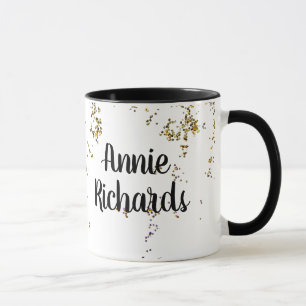 b/w caneca de 11 oz com seu nome & confetti