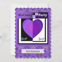 b&w Corações roxos batendo