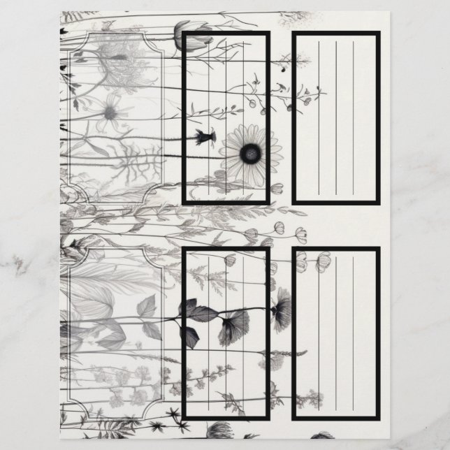 B&W Flores Selvagens do Jardim 5 Vazios Personaliz (Frente)