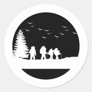 B&W que caminha a etiqueta da aventura