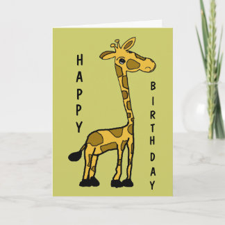 BA - Cartão de Aniversário de Girafa Engraçado