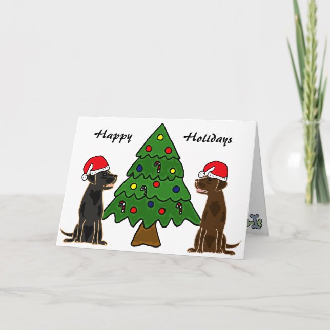 BA- Cartões de Natal de Chocolate e Labrador Negro (Frente)
