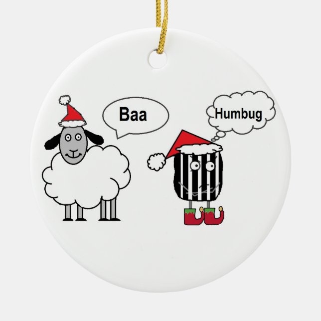 Baa Humbug Funny Enfeites de natal (Frente)