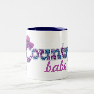Babá de campo denim caneca rosa azul