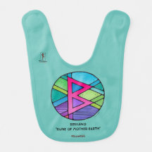 Art Nouveau Berkano Rune the Mãe Terra Bebê Bib