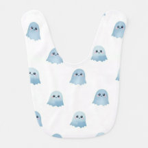 Babete de Bebê Fantasma Boo Aquarela Pastel
