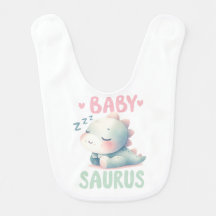 Baby Saurus Dormindo Dinossauro Bib