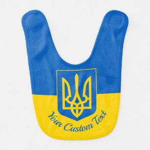 Babador Bandeira ucraniana com casaco de armas e texto per