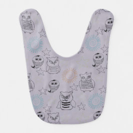 Babador Corujas Noturnas Roxas lavandas