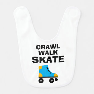 Babador Crawl Walk Skate engraçada bebê bib para patinador