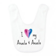 Eu amo minha Avuela e Avuelo Baby Bib