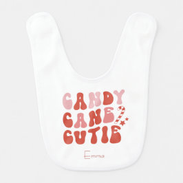 Babador Feriado de Natal Cutie Candy Cane com Nome