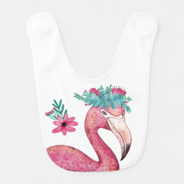 Babador Flamingo Tickle Baby Bib Rosa