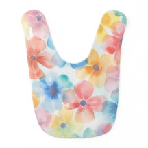 Floral Baby Bib - Design de Aquarela Suave