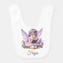 Freya Lilac Wings Personalizadas Fairy Baby Bib
