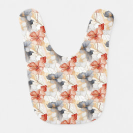 Babador Linda feminina Peach Blue e White Floral