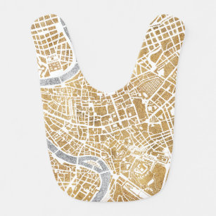 Babador Mapa dourado da cidade de Roma