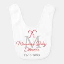 Monograma de Natal de chá de fraldas doce de cana