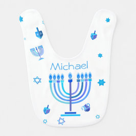 Babador Monograma Hanukkah Feriado Judeu Menorah
