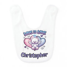 Nome Personalizado Bib Infantil Y2K Anjo Urso Amor