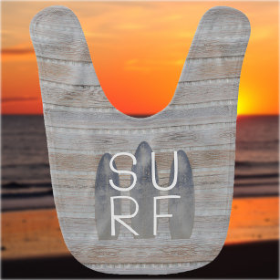 Babador Nome Personalizado: Surf de Driftwood de Praia Wea