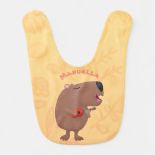 Babador Óptica desenho animado de capybara ukulele