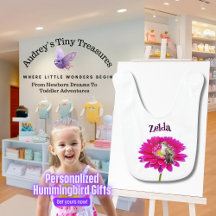 Babador Personalizado de Beija-flor para Bebê