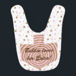 Babador Personalizar a Bib da Menina Chanukah/Hanukkah<br><div class="desc">Chanukah/Hanukkah Baby Bib/Personalize. Aproveite este doce bebê Hanukkah de dois lados,  bíblia,  cheio de estrelas rosa e marrom com um sonho espiralado pronto para personalização. Escolha seu estilo de fonte,  cor,  tamanho e texto favoritos para seu pequeno estilo especial. Obrigados para parar e comprar. Sempre apreciado! Feliz Chanukah/Hanukkah!</div>