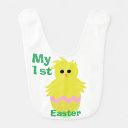 Babador Pintinho Amarelo-Páscoa-branco-primo- do bebê