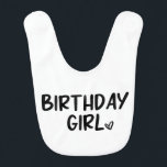 Babador Planície Branca Negra Minimalista de Birthday Mini<br><div class="desc">Esta é uma Bela Bebê de Aniversário.</div>