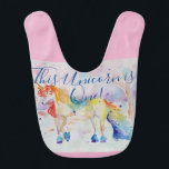 Babador Unicorn Cute First Birthday Pastel Pink Watercolor<br><div class="desc">Bib Bebês De Bib De Cores De Água Rosa Do Pastel Do Unicorn Cute First Birthday Para todos aqueles jovens no coração um adorável design de unicórnio,  usando uma das minhas aquarelas originais. Adicione um pouco de magia à sua vida!</div>