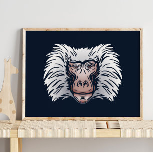 Baboon African Impressão Baboon Animal Print