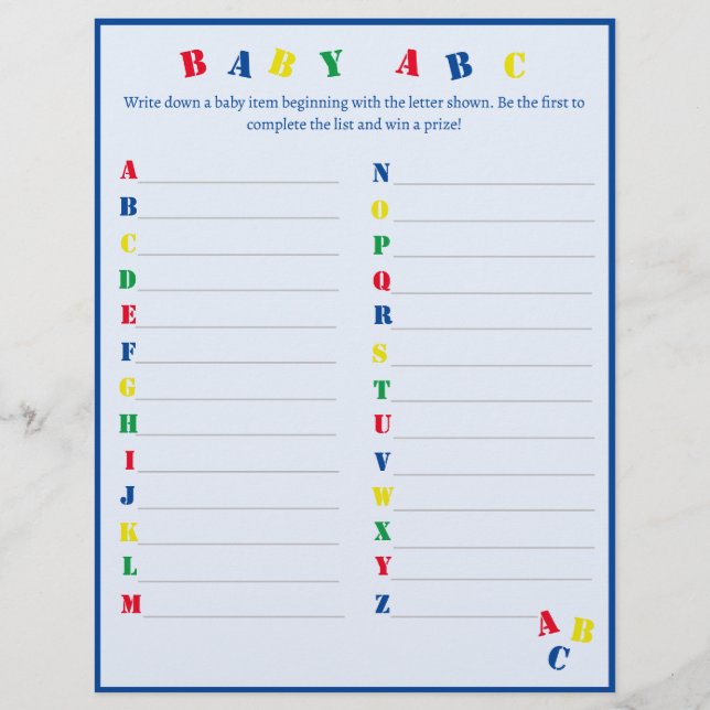 Baby ABC Game Flyer (Frente)